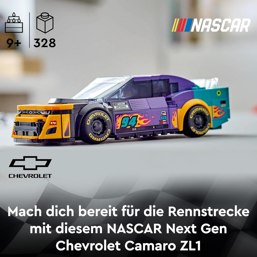 LEGO Speed Champions NASCAR Next Gen Chevrolet Camaro ZL1 Spielzeugauto; BAU- und Spielset mit Renna
