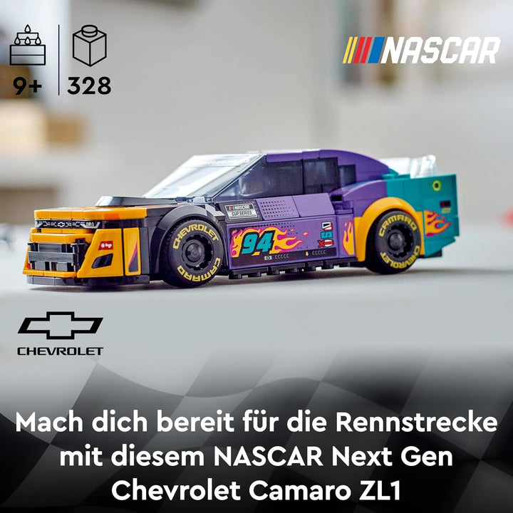LEGO Speed Champions NASCAR Next Gen Chevrolet Camaro ZL1 Spielzeugauto; BAU- und Spielset mit Renna