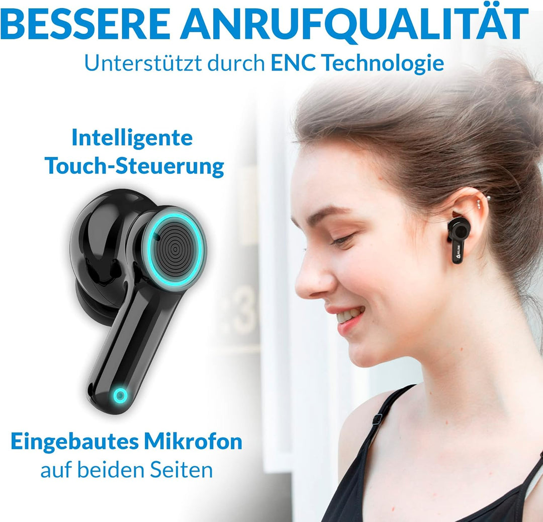 KLIM Pods V2 - NEU 2024 - Bluetooth 5.3 Kopfhörer in Ear - Hohe Klangqualität - ANC - Hervorragende