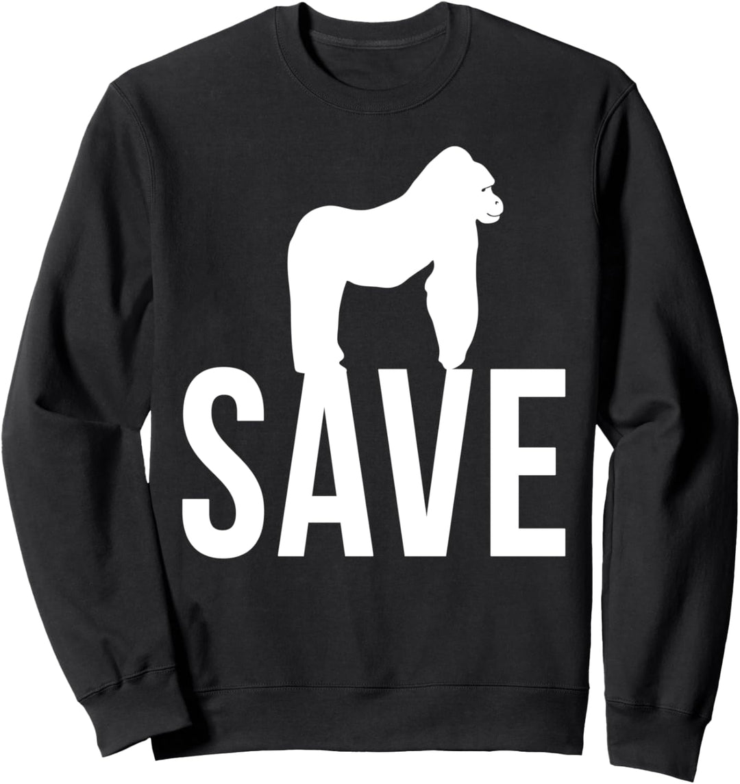 Save The Gorilla Tierschutz Spruch Sweatshirt