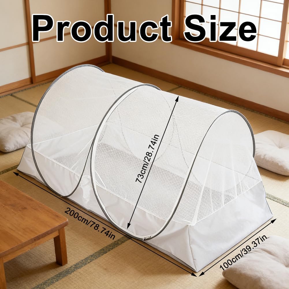 Pop Up Moskitonetz Bett 200x100x73cm, Moskitonetz Reise & Bettzelt für Kinder & Camping, Faltbares M