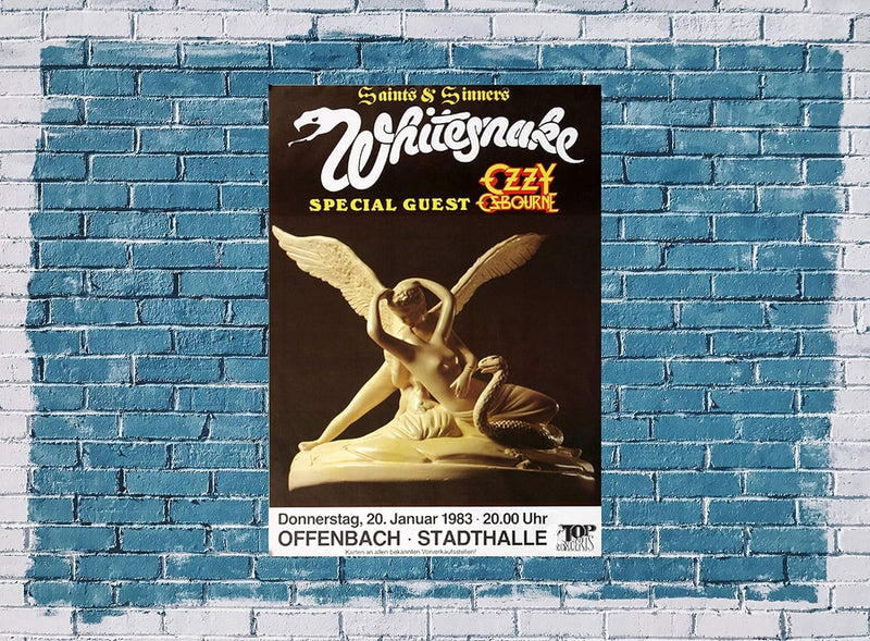 Whitesnake - Saints & Sinners, Frankfurt 1983 » Konzertplakat/Premium Poster | Live Konzert Veransta