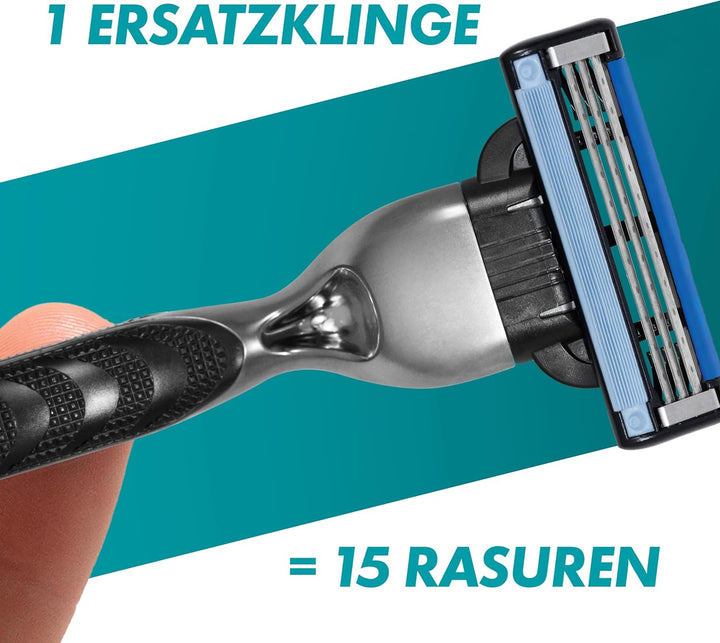 Gillette Mach3 Nassrasierer Herren, Rasierer + 8 Rasierklingen mit 3-fach Klinge, Geschenk für Männe
