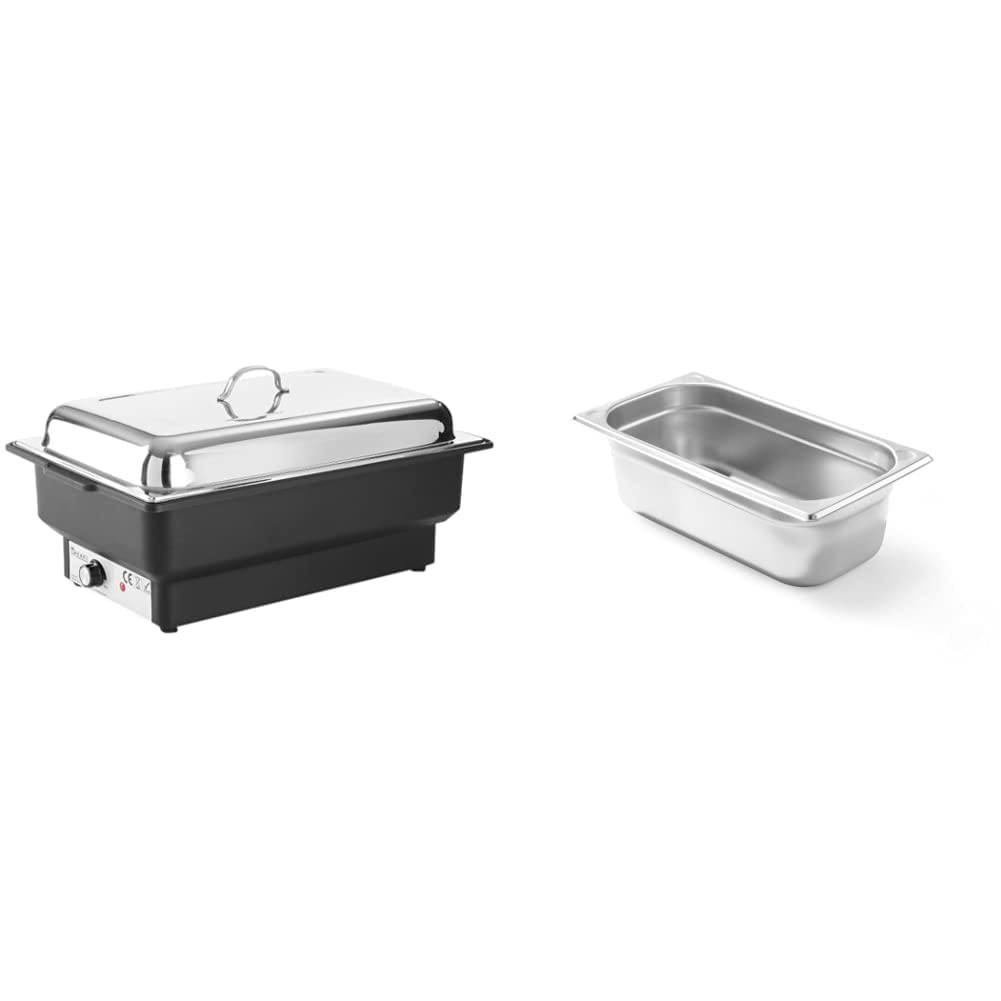 HENDI Chafing dish Tellano, Wärmebehälter, 9L, 230V, 900W, 573x348x(H)284mm, Edelstahl & 806432 Gast