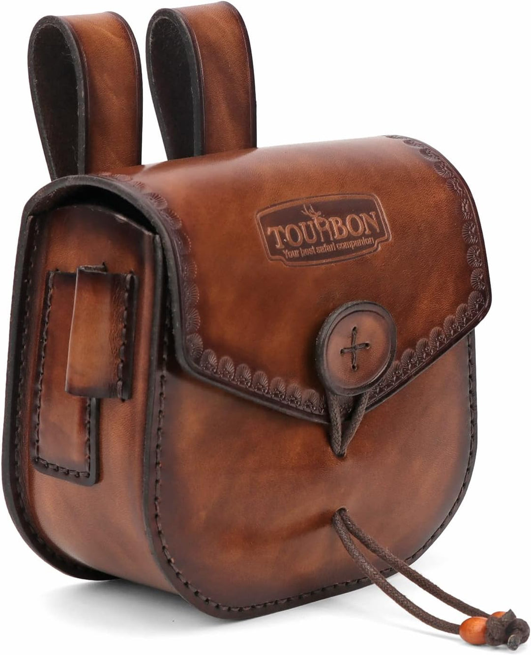 Tourbon Multitool Leder Gürteltasche EDC Feuerstarter Halter für Outdoor Camping Survival Jagd