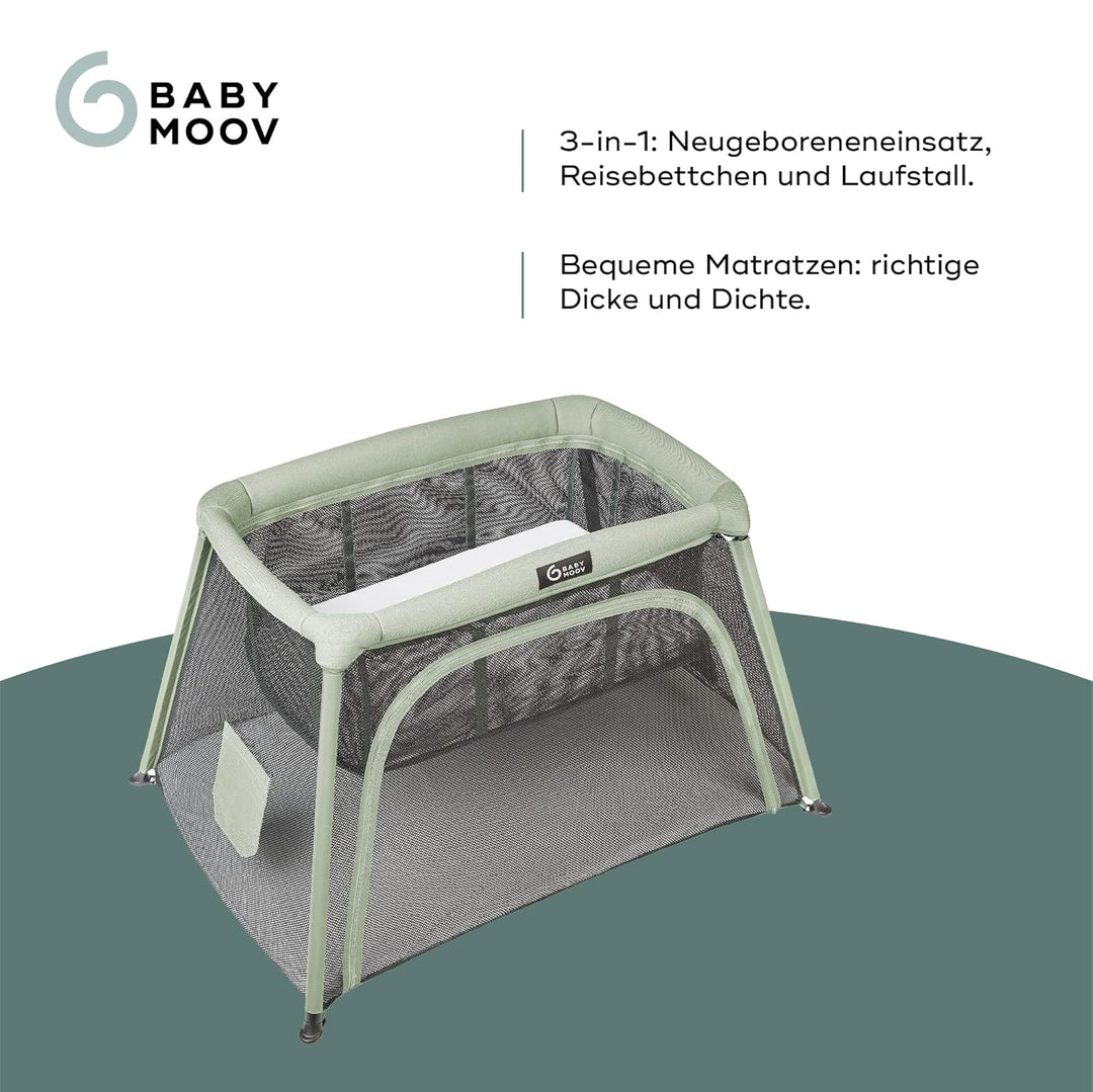 Babymoov Moov & Comfy 3-in-1 Reisebett für Babys und Kleinkinder - bis 20kg, mit zwei Ebenen, Beiste