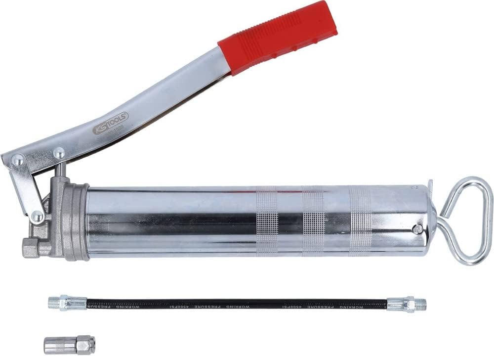 KS Tools 980.1010 Hebel-Fettpresse mit flexiblem Schlauch, 400g