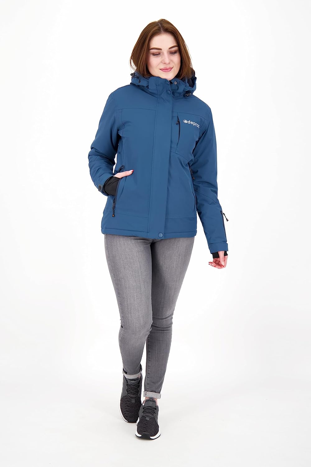 Deproc Active Damen Winterjacke Skijacke Abnehmbare Kapuze Gefüttert Wasserdicht Wetterfest Windbrea
