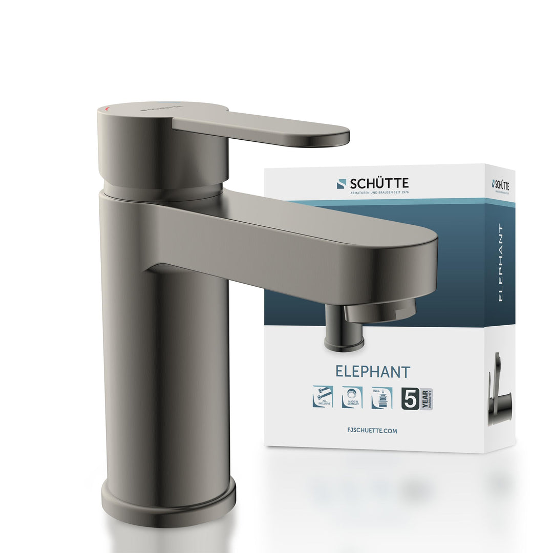 Schütte Elephant Waschtischarmatur, Elegante Mischbatterie inkl. Ablaufventil fürs Badezimmer, Wasse