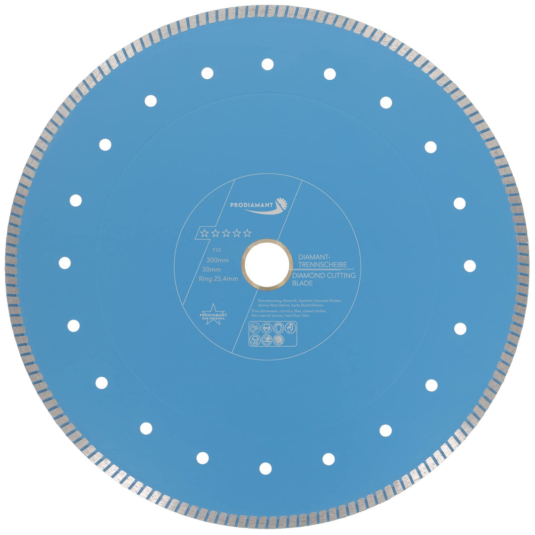 PRODIAMANT Profi Diamant Fliesenscheibe ø 300mm F33 Bohrung 30mm mit Distanzring 25,4mm Natursteine