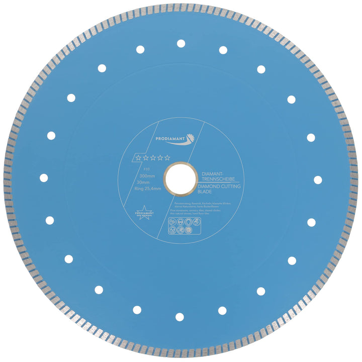 PRODIAMANT Profi Diamant Fliesenscheibe ø 300mm F33 Bohrung 30mm mit Distanzring 25,4mm Natursteine