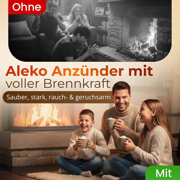 Aleko Parkett Premium Brennholz in verschiedenen Grössen - Anzünder aus Eichenholz, Bio Kaminanzünde