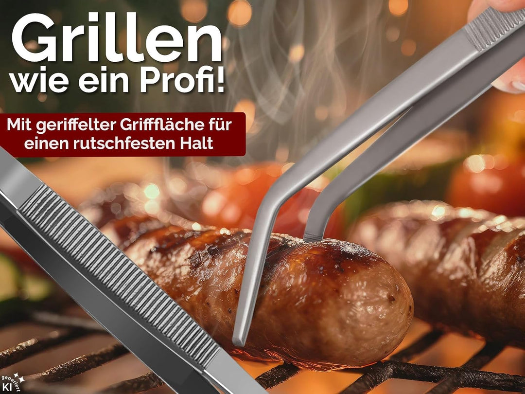 InstrumenteNrw Premium Küchenpinzette | Grillpinzette | Kochpinzette | Pinzette Edelstahl | Gourmet-