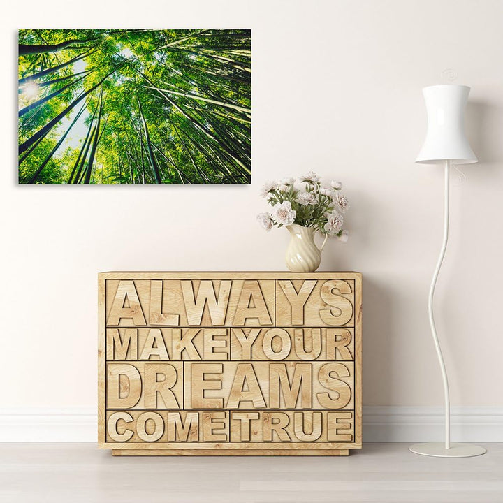 Feeby, Leinwandbild, Bilder, Wand Bild, Wandbilder, Kunstdruck 70x100cm, Wald, GRÜN, Natur, BÄUME, D