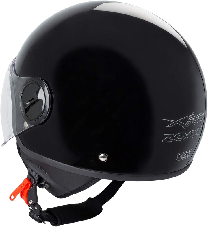 Motorradhelm Motorrad Roller Jet Helm Demi Avio Viser Homologiert SonicMoto 55-56 cm ( S) Schwarz, 5