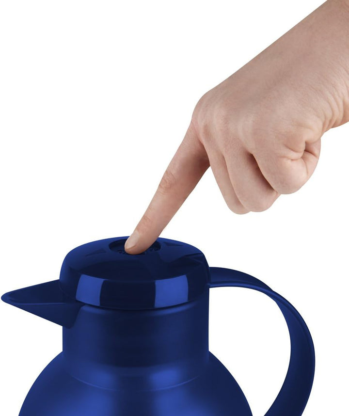 Emsa Samba Isolierkanne 504231 | 1 Liter | Quick Press Verschluss | 100% dicht | 12h heiss, 24h kalt