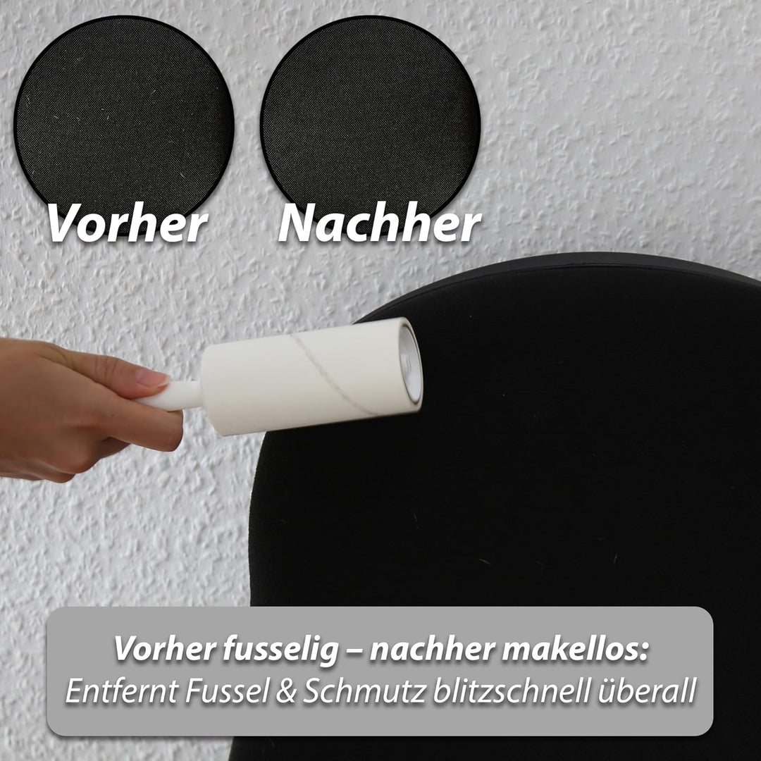 1200 Blatt Fusselrolle Tierhaare VonBueren | 4 Abroller + 4 Hüllen | Fusselrollen für Kleidung | Fus