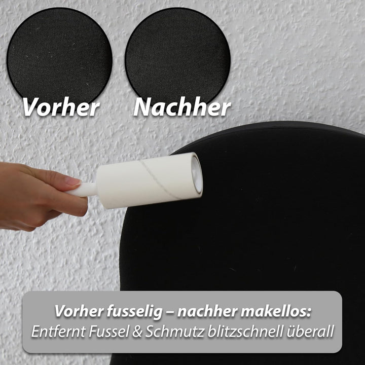 1200 Blatt Fusselrolle Tierhaare VonBueren | 4 Abroller + 4 Hüllen | Fusselrollen für Kleidung | Fus