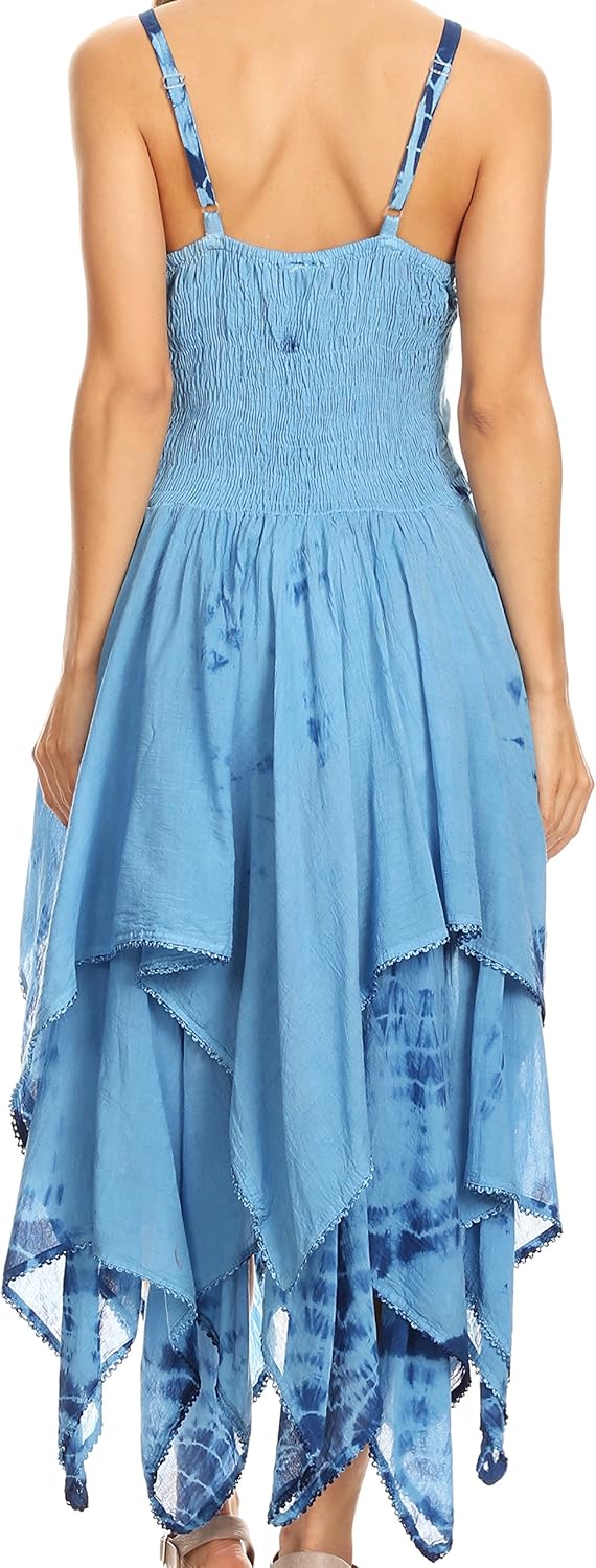 Sakkas Annabella Korsett Mieder Taschentuch Saum Kleid, Einheitsgrösse Blau