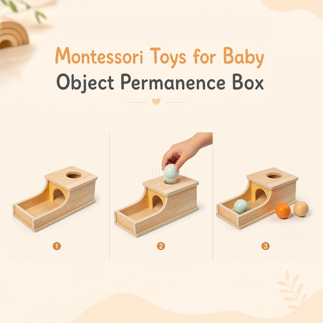 Montessori Spielzeug ab 1 2 3 Jahre,Montessori Objektpermanenz Box,Fördert Feinmotorik, Hand-Auge-Ko