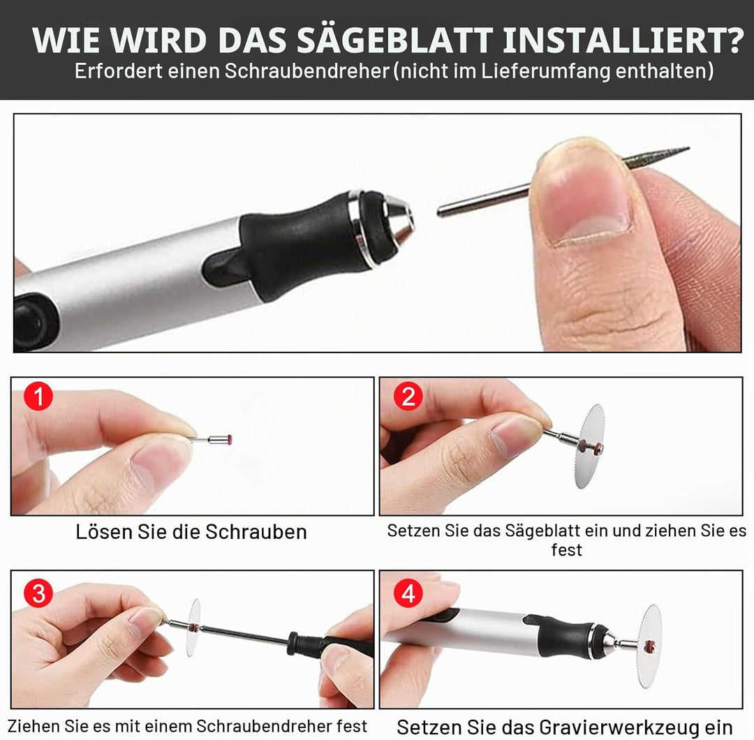 Mini Handbohrer Elektrisch, 3-Gang USB Wiederaufladbar, Kompakte DIY Bohrmaschine für Holz, Harz, Le