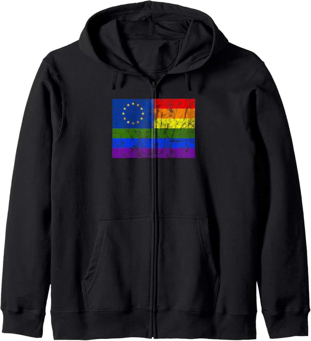 LGBT Regenbogen Fahne Europa Symbol Logo EU Sterne Gay Pride Kapuzenjacke