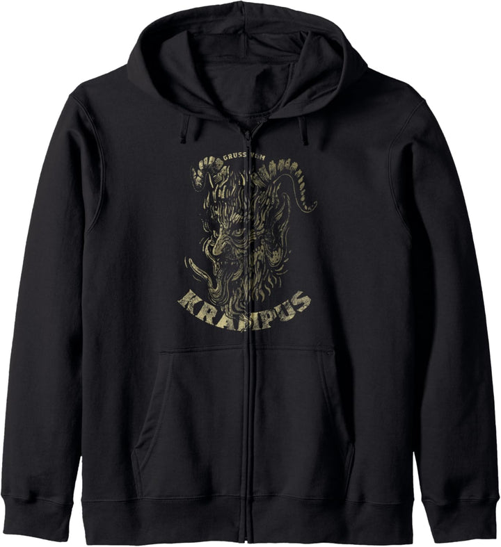 Gruss Vom Krampus Greetings From Christmas Germanic Demon Kapuzenjacke