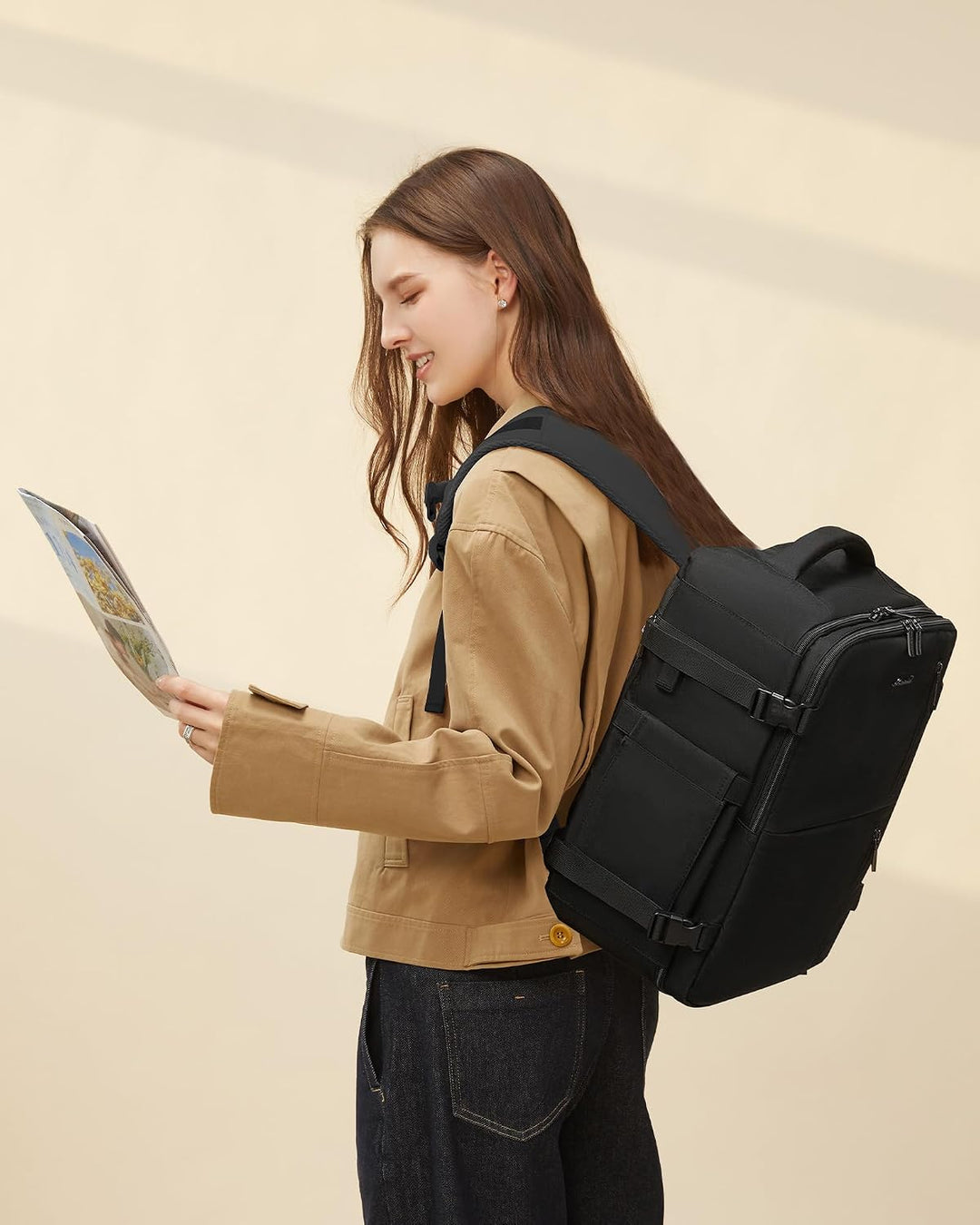 LOVEVOOK Ryanair Handgepäck Rucksack 40x20x25, Reiserucksack Flugzeug Damen Herren, Carry On Luggage