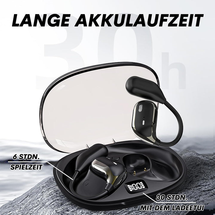 Xmenha Open Ear Kopfhörer kabellos Bluetooth 5.4 mit 4 Mic Luftleitung Knochenschall Sportkopfhörer