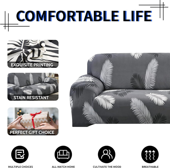 Lydevo Sofabezug 2 Sitzer Stretch Sofahusse Elastischer Sofabezug Spandex Sofa Überzug mit 2 Kissenb