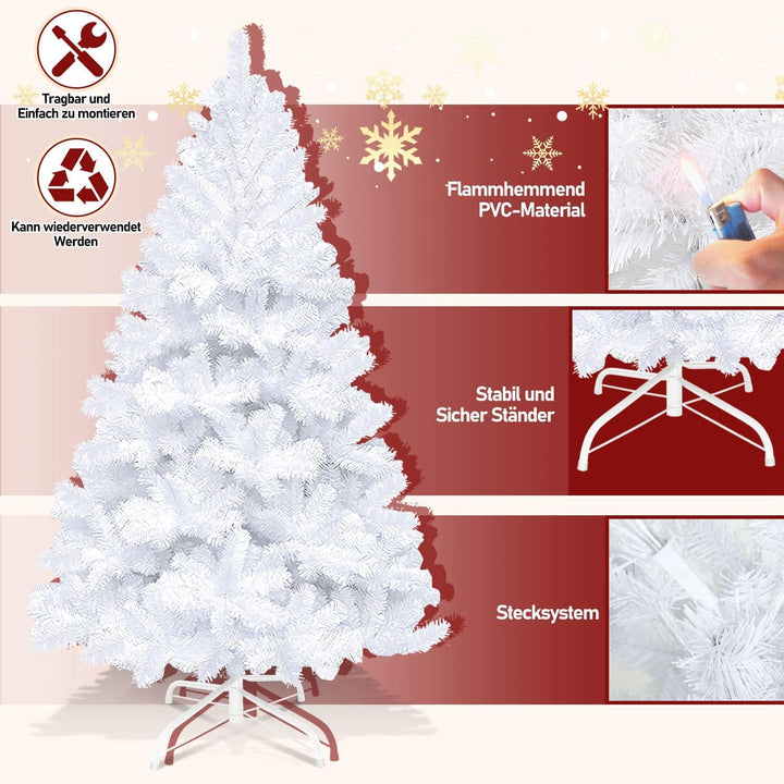 Gimisgu künstliche Weihnachtsbaum, 150cm PVC Künstlicher Christbaum mit 350 Spitzen, Einfacher Aufba