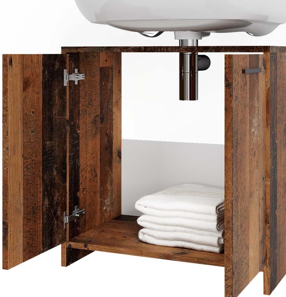 Vicco Badmöbel Set Kiko, Eiche rustikal, 2 Teile Eiche Rustikal Set 1, Eiche Rustikal Set 1