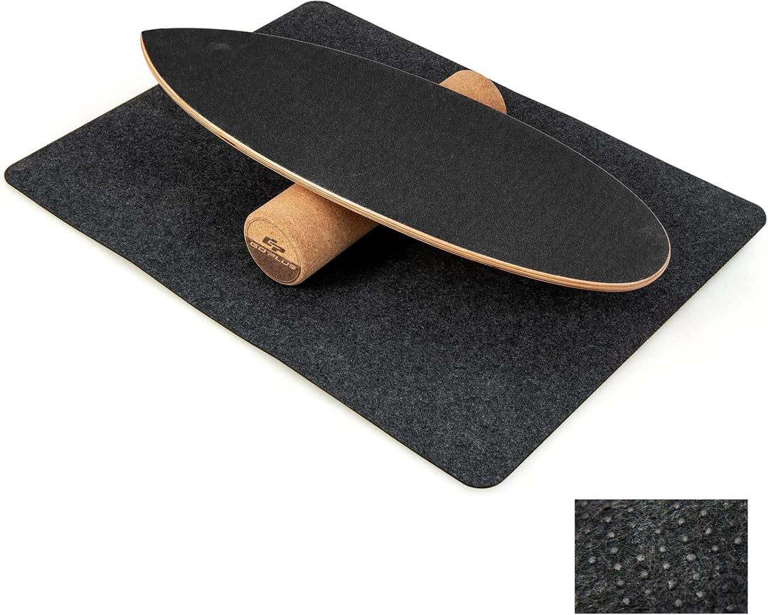 COSTWAY Balance Board aus Holz, Balancebrett, Balance Trainer Trickboard für zuhause, inkl. Korkroll