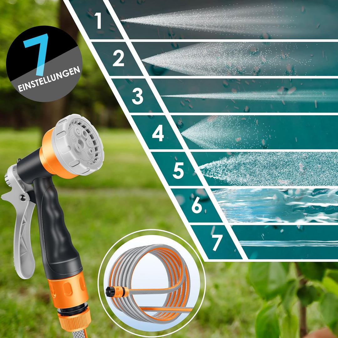 KESSER® Schlauchtrommel mit Gartenschlauch 25m | Wasserschlauchtrommel zur Wandmontage | Wandhalteru