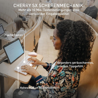 CHERRY KW 7100 Mini BT, Kompakte Multi-Device-Tastatur mit 3 Bluetooth-Kanälen, Britisches Layout (Q