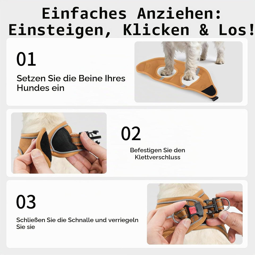 Joytale Hundegeschirr, Reflektierend Weich Gepolstert Hunde Geschirr, Air-Mesh Atmungsaktiv Brustges