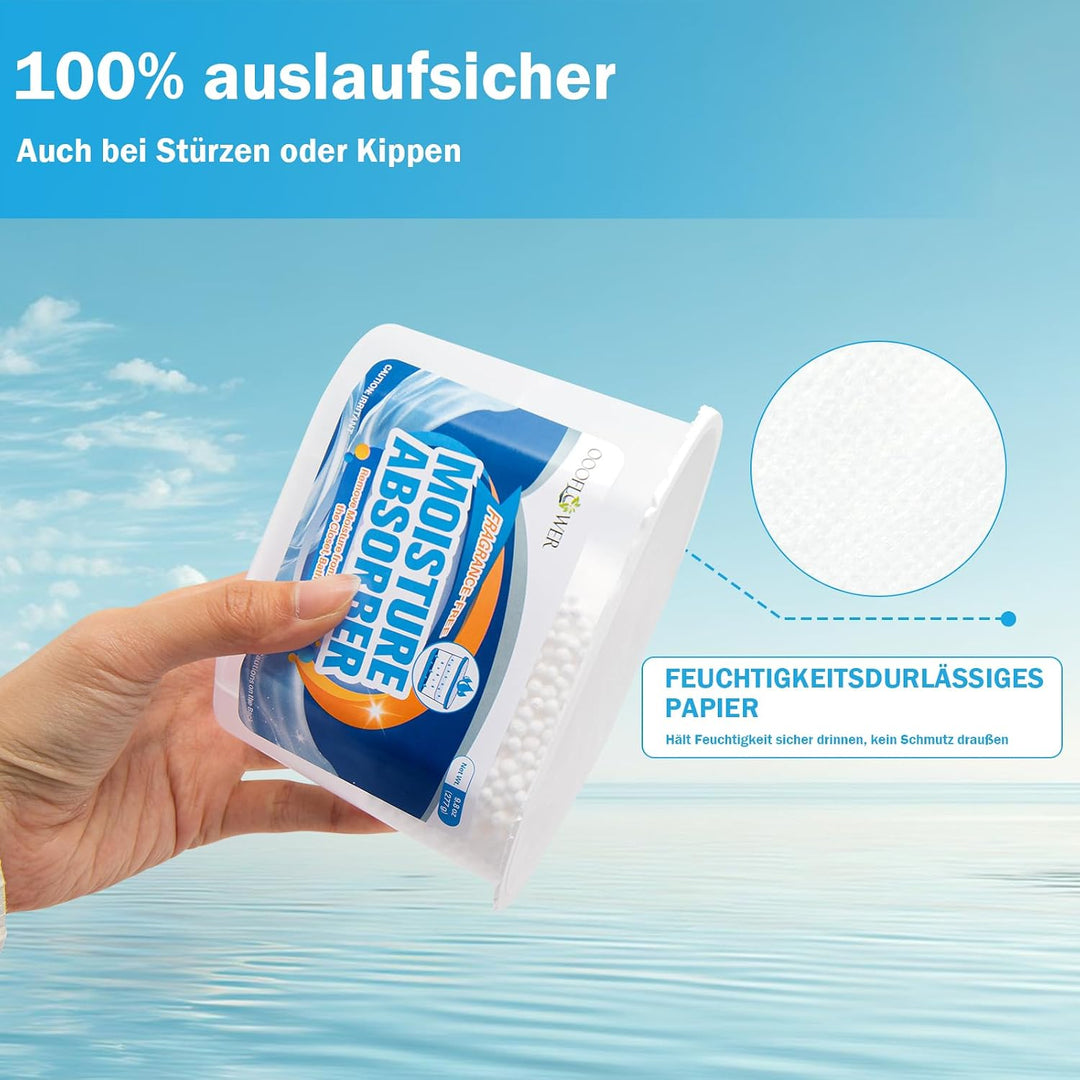 Feuchtigkeitsabsorber 6er-Pack, Schnell wirkender Luftentfeuchter mit auslaufsicherem Design, Langan