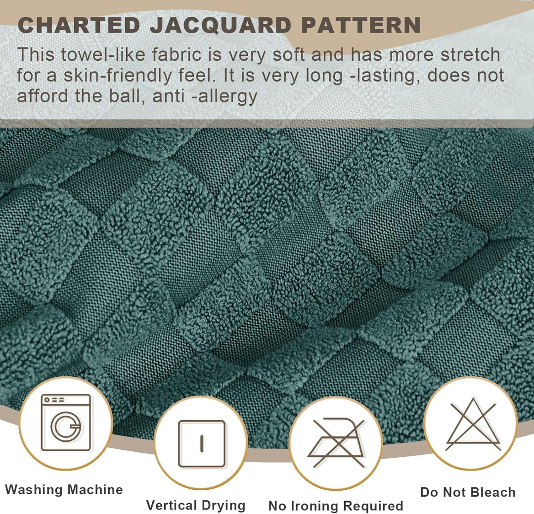 FIGOOO Stretch Sofabezug 3 Sitzer Sofa überzug Schachbrettmuster Jacquard Elastisch Waschbar Sofahus
