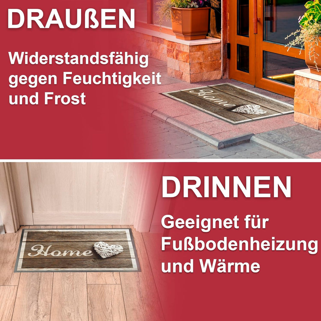 Hochwertige Fussmatte 60x80 cm (Large) – Schmutzfangmatte für Innen & Aussen, rutschfest mit hoher S