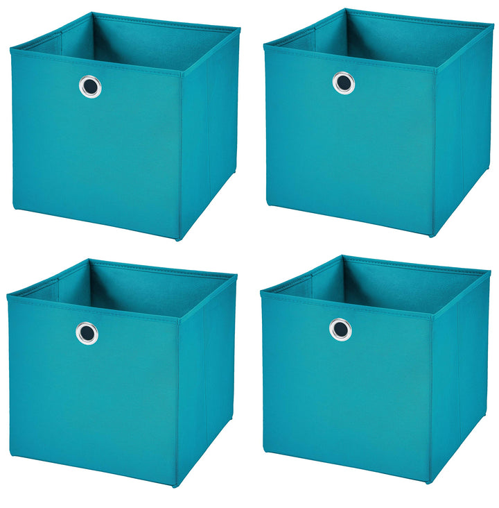 StickandShine 4er Set Türkis Faltbox 28 x 28 x 28 cm Aufbewahrungsbox faltbar, Türkis