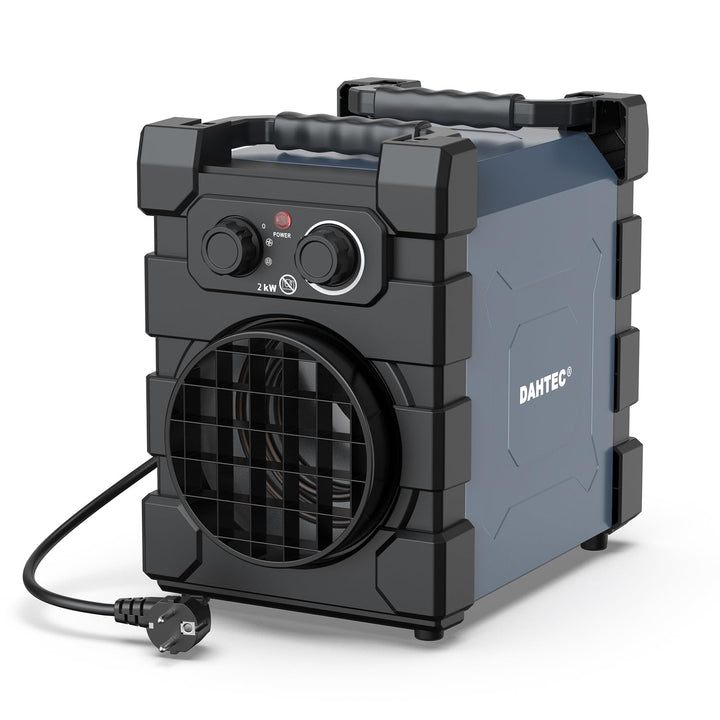 Professioneller Heizlüfter mit Schwerem Stahlgehäuse 2000 Watt Bauheizer Elektroheizer Bautrockner f