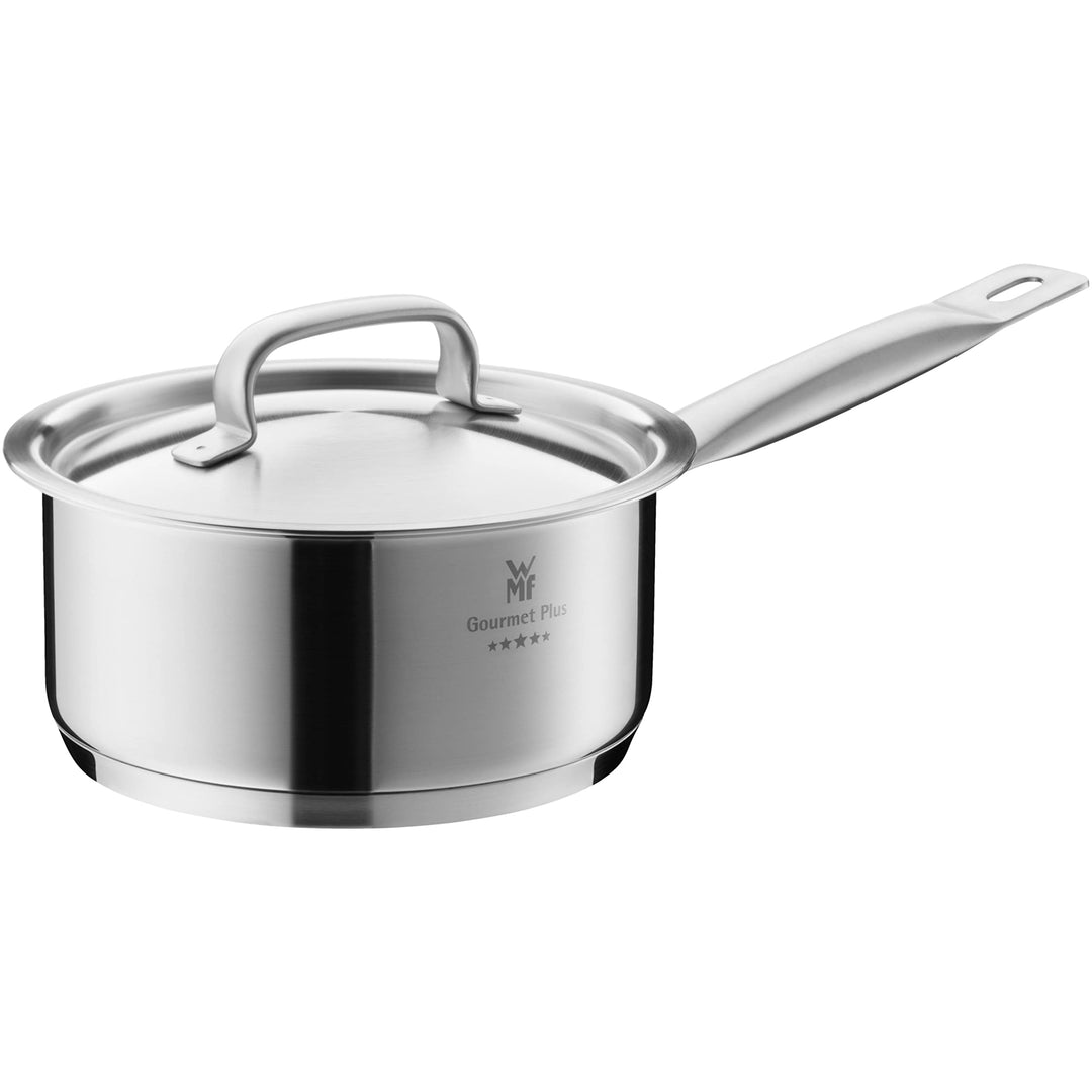 WMF Gourmet Plus Stielkasserolle 16cm, Metalldeckel mit Dampföffnung, Kochtopf klein 1,4l, Induktion