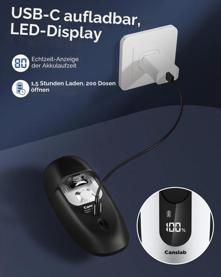 Canslab IRON Elektrischer Dosenöffner für Senioren-Wandmontierbar &amp; platzsparend，Auto-Stopp &amp; LED-An
