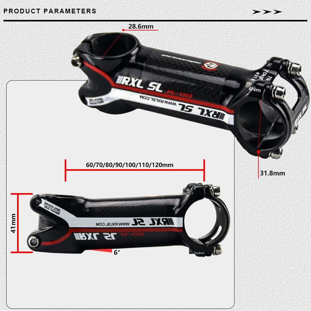 RXL SL Fahrrad lenker Vorbau, MTB Vorbau 31,8mm, Rennrad Vorbau 6 Grad Vorbauten 60/70/80/90/100/110
