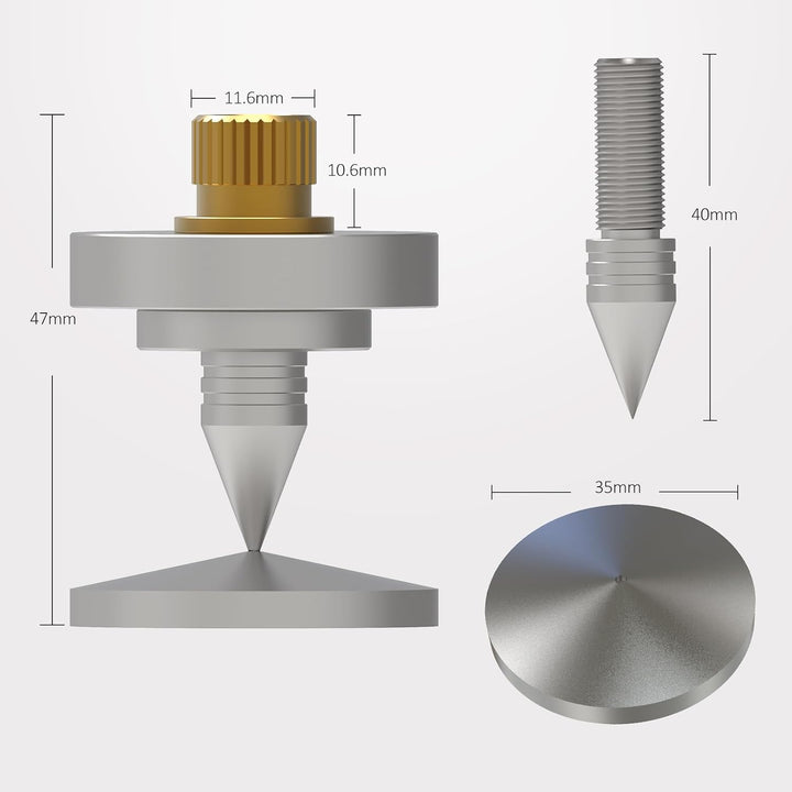 Monosaudio 4X HiFi Lautsprecher-Spikes M8-Gewinde Verstärker Ständer Füsse Aluminium Lautsprecher Un