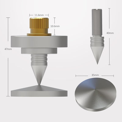 Monosaudio 4X HiFi Lautsprecher-Spikes M8-Gewinde Verstärker Ständer Füsse Aluminium Lautsprecher Un