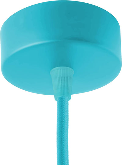 AMARCORDS - 5 Baldachin rosetten aus Metall, Farbe WASSER, Lampengehäuse komplett mit Kabelklemmenzu