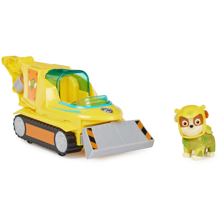 PAW PATROL, Aqua Pups - Basis Fahrzeug Spielzeugauto im Hammerhai-Design mit Rubble Welpenfigur, Spi