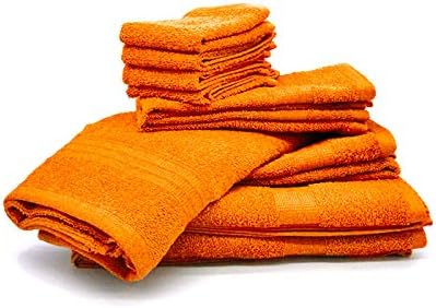 Bassetti 10er Set weiche Handtücher aus 100% Baumwolle (orange), Orange