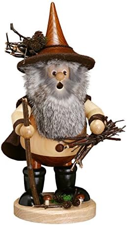 DWU Original Erzgebirgischer Räuchermann® Waldwichtel gross Holzsammler Natur - inkl. Original Crott